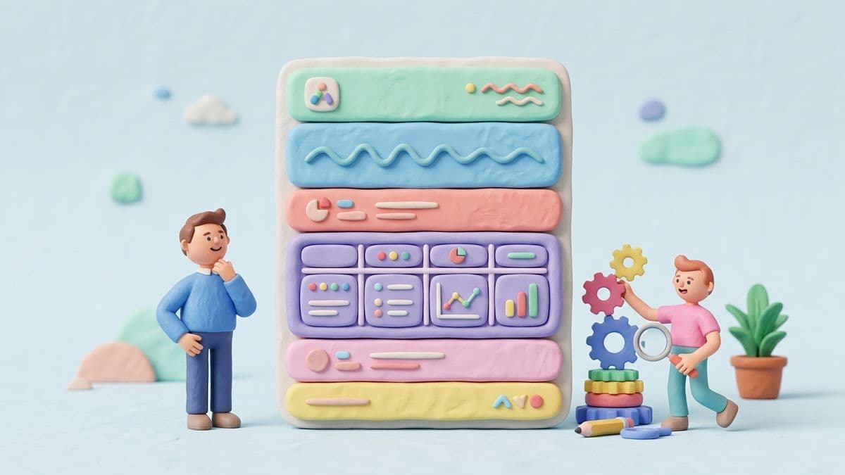 Clay article shown from the side with clear layered sections visible, each layer a different color representing a different structural element